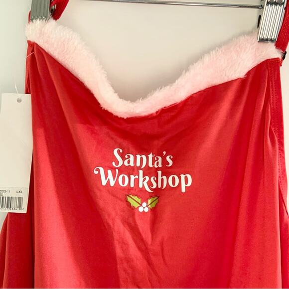 Yandy Santa’s Workshop Red Santa Apron Lingerie Bow Costume S/M NWT - Picture 8 of 15